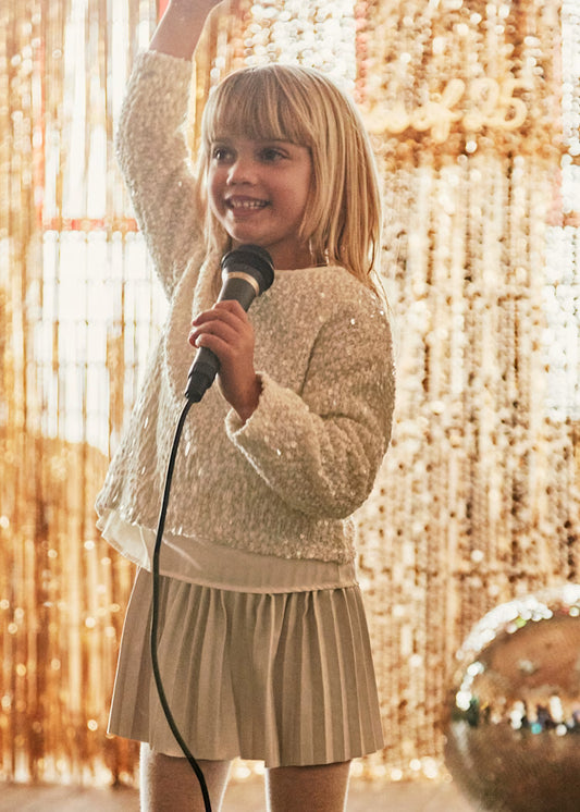 Sand Sequin Combined Dress