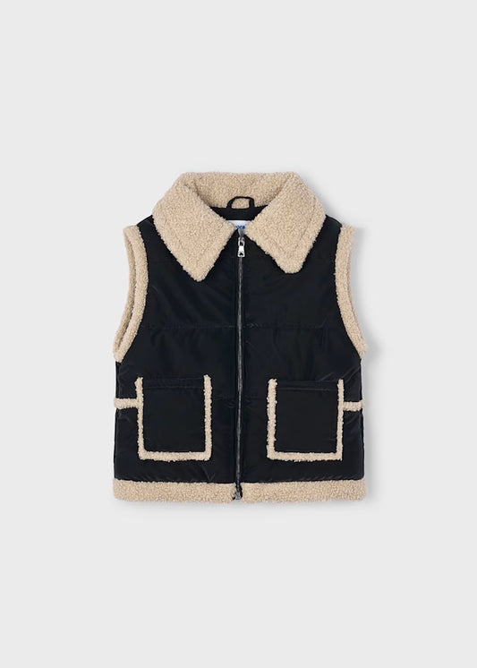 Sherpa Vest Pockets Black