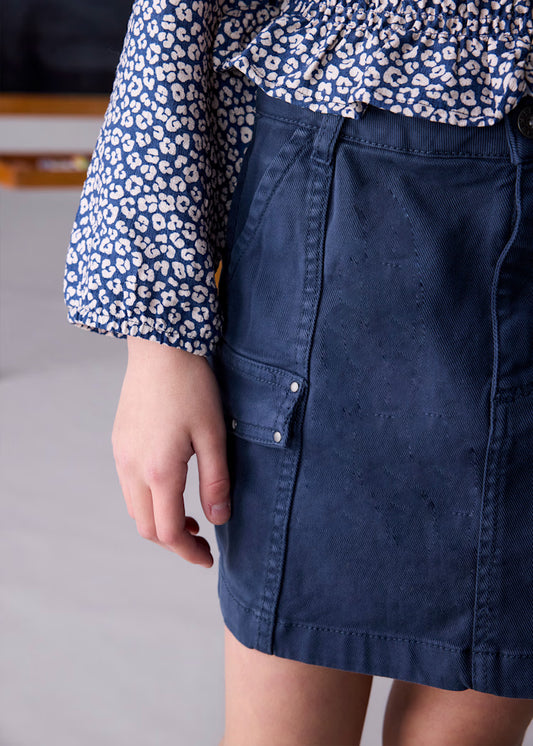 7905 Petroleum Twill Skirt