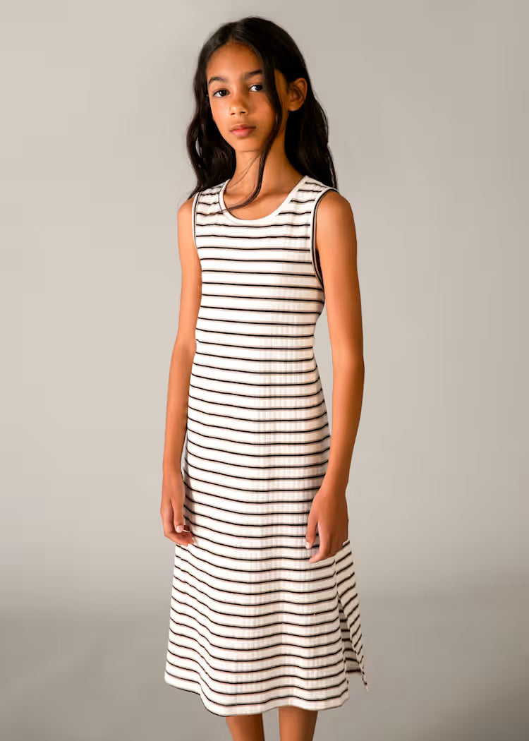 Maxi Striped Black Tan Dress