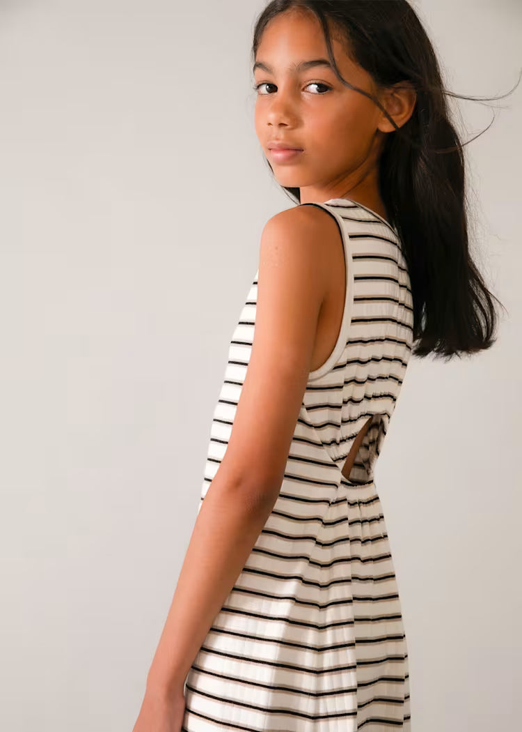 Maxi Striped Black Tan Dress