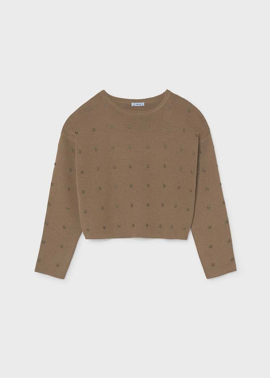 Camel Studded Sweater