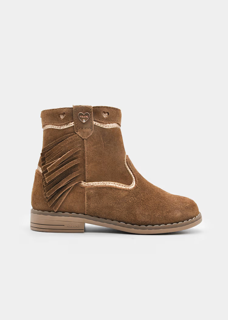 Brown Suede Boots with Fringe