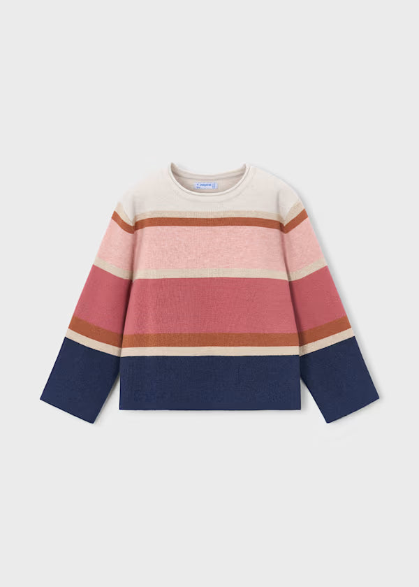 Mauve Glitter Stripe Sweater