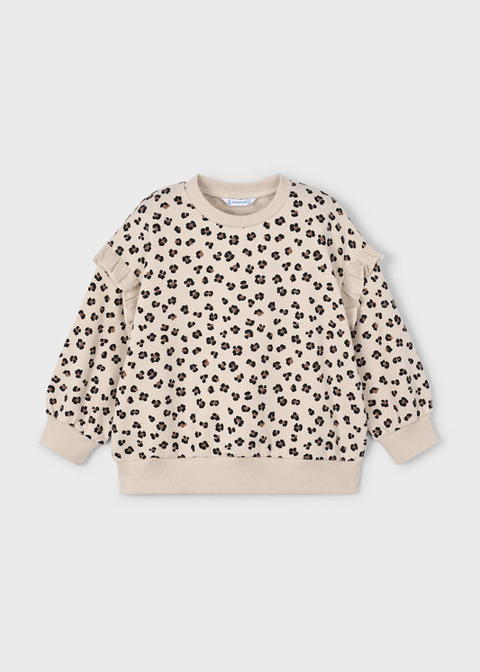 Cheetah Ruffle Sleeve Sweatshirt