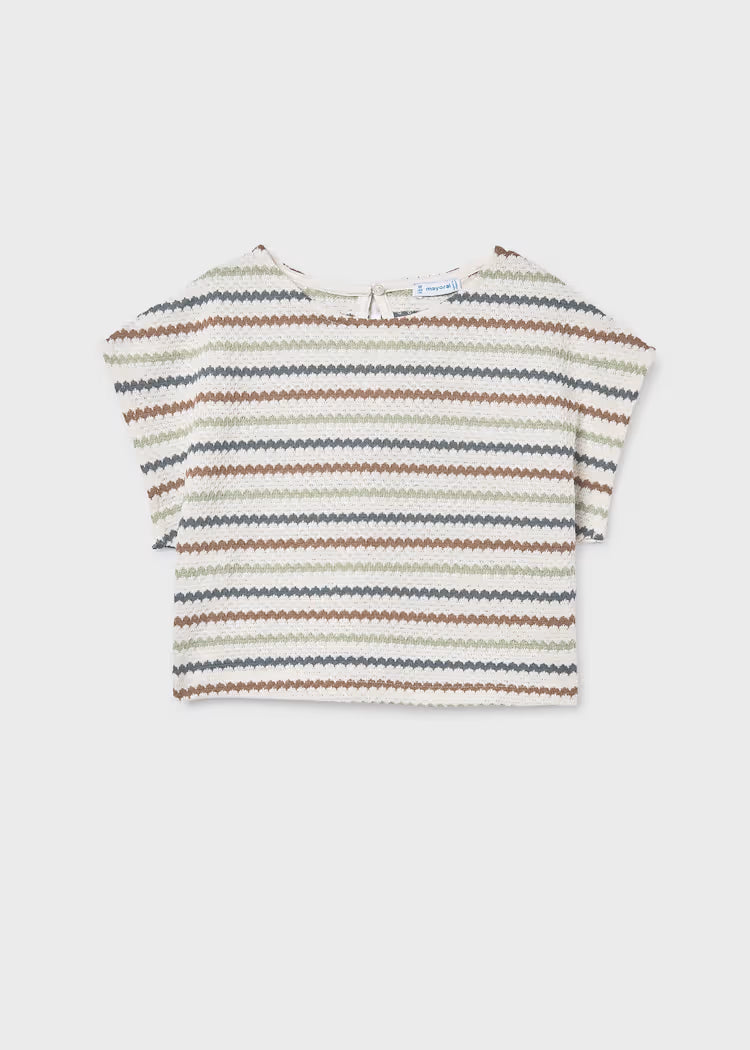 Bone Clay Blue Striped Top