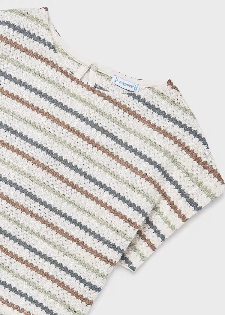 Bone Clay Blue Striped Top