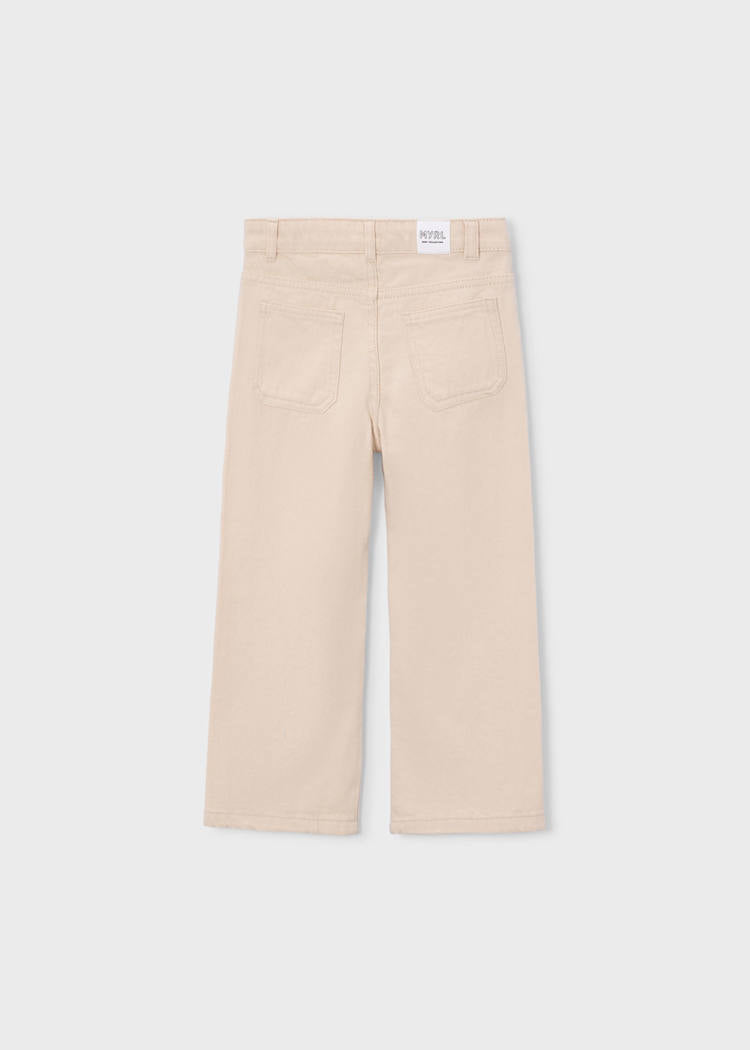 Light Khaki Twill Pants With Studs