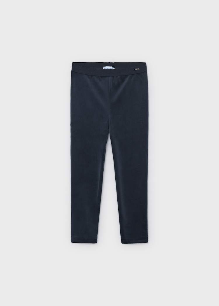 Navy Velvet Casual Leggings