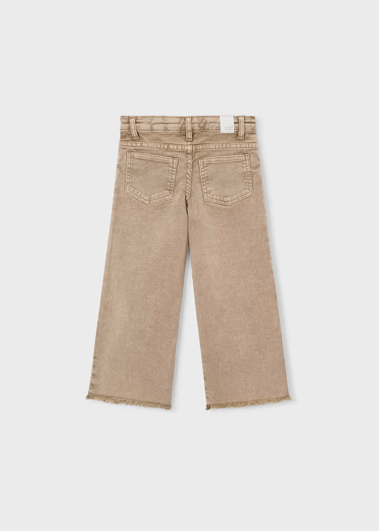 Beige Wide Leg Denim