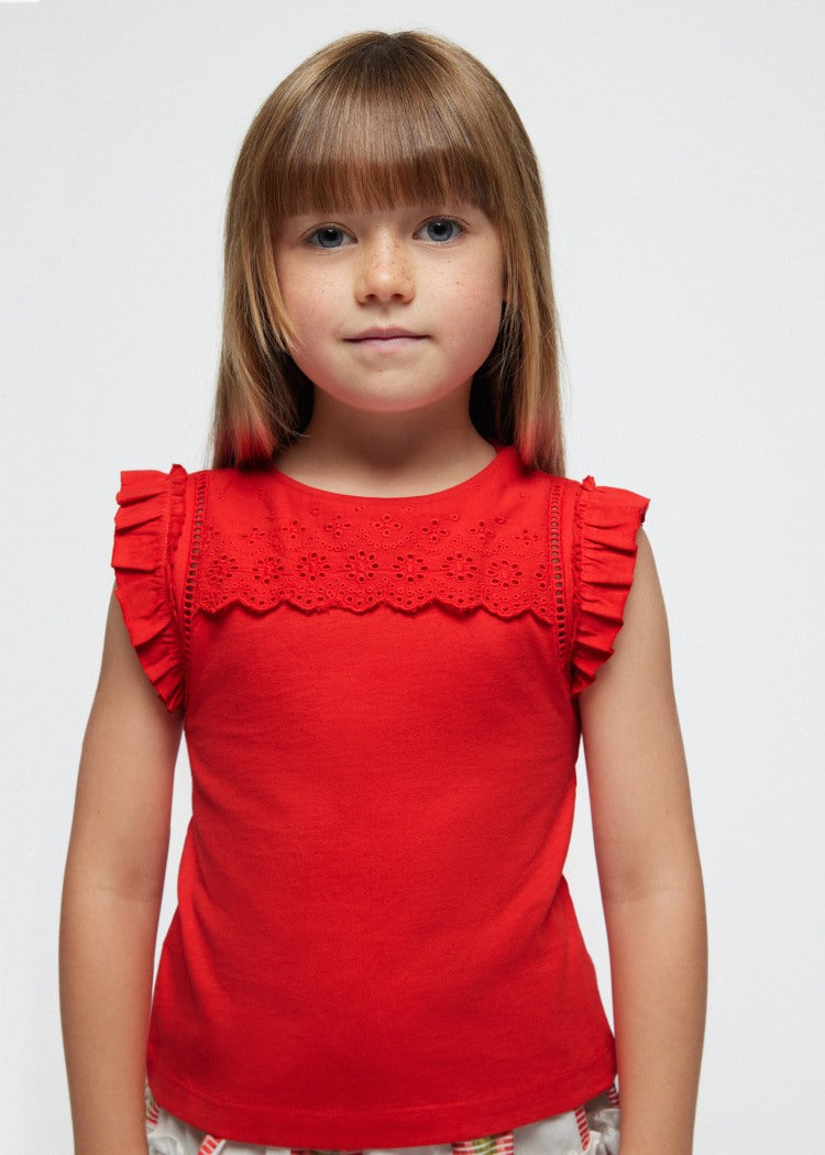 3094 Red Eyelet Shirt