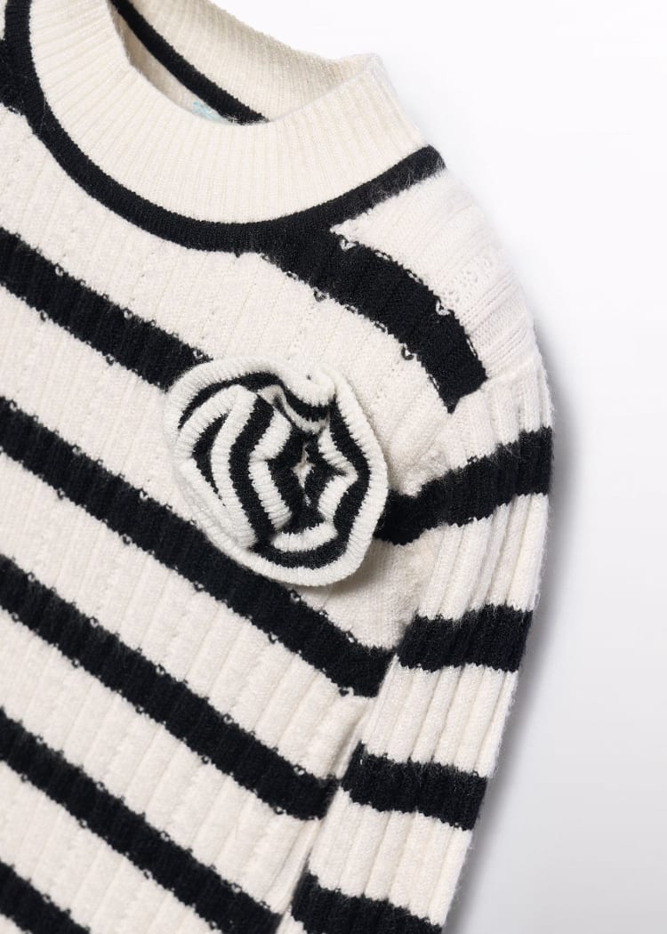 5829 Knit Striped Turtleneck