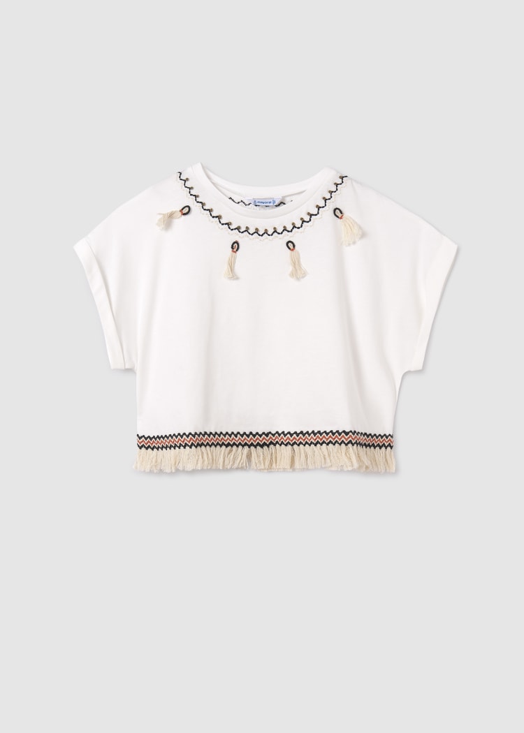 6006 Ivory Tassel Tee