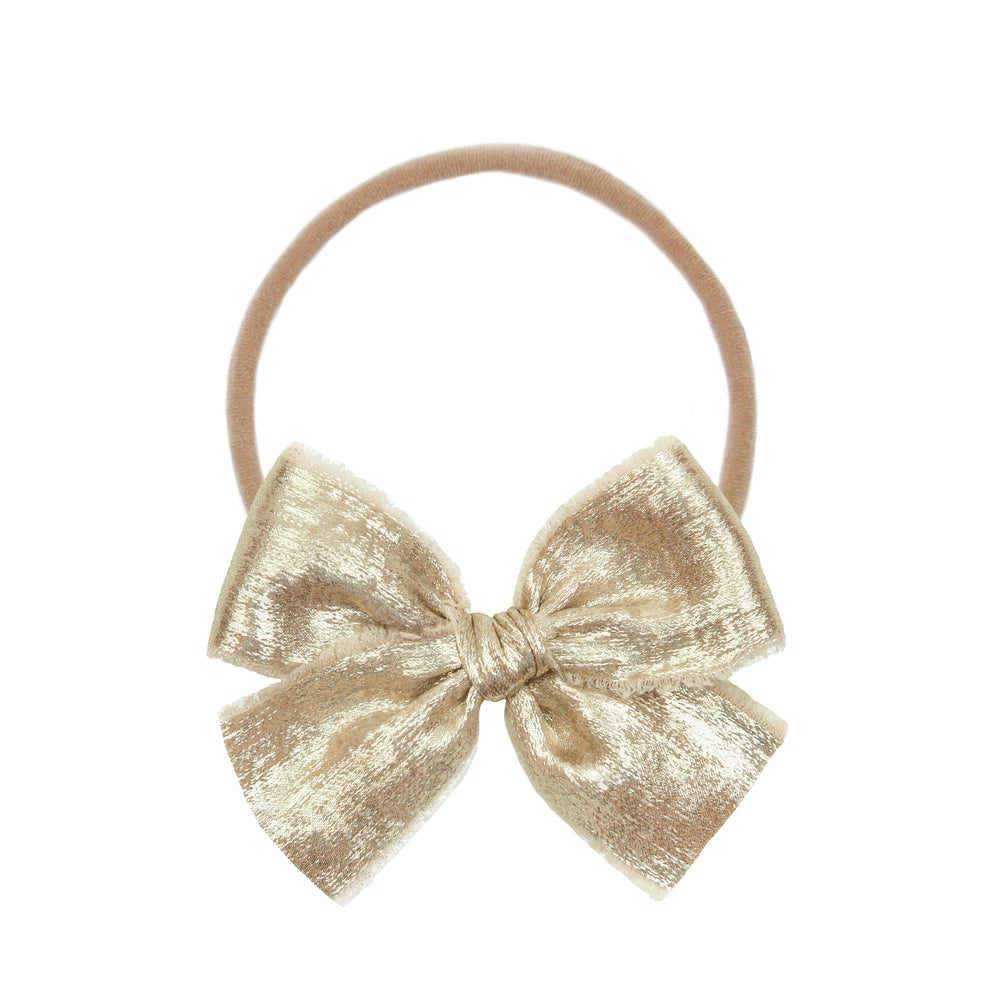 Chiffon Bow Gold Headband