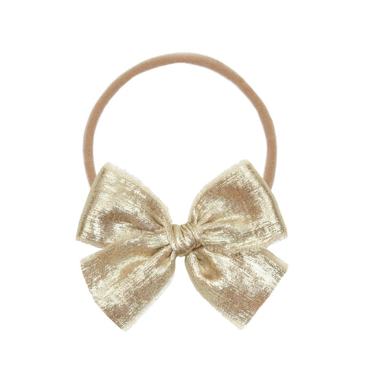 Chiffon Bow Gold Headband