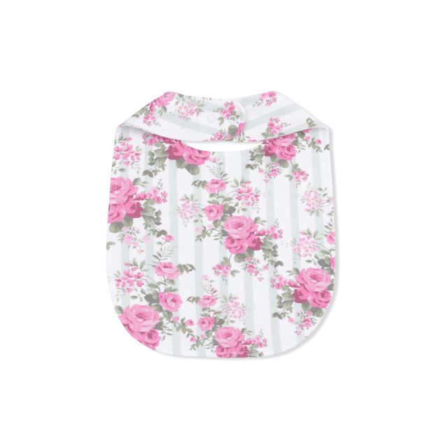 Cabbage Rose Stripe Bib