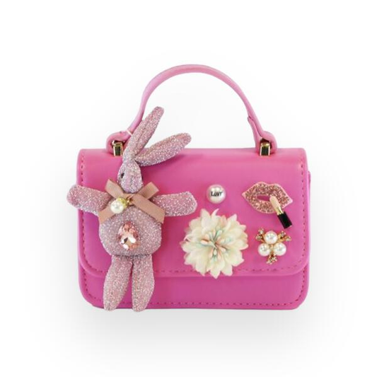 Bunny Applique Purse Fuchsia