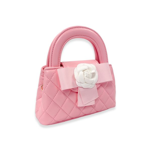 Floral Applique Quilted Bag Pink