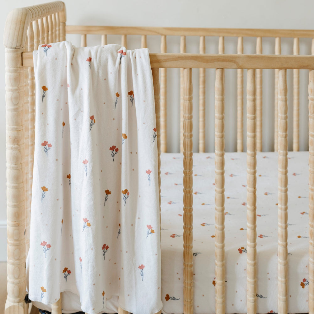 Minky Swaddle Blanket Floral