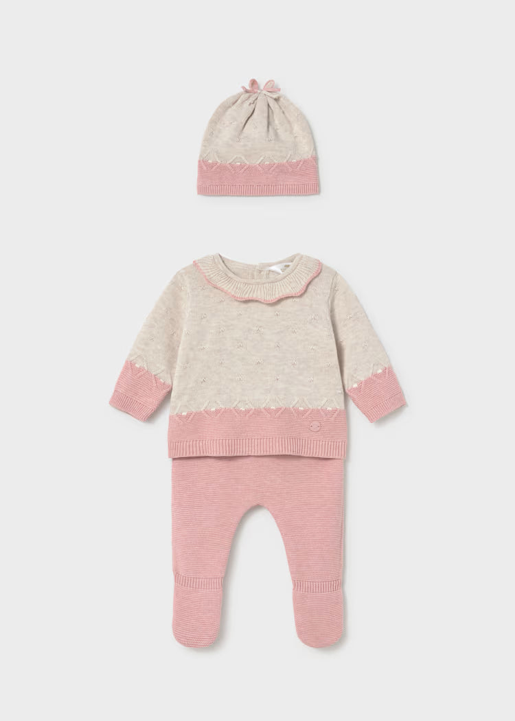 Baby Rose Knit 3pc Set