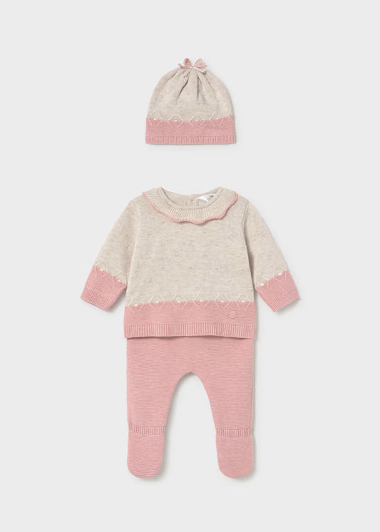 Baby Rose Knit 3pc Set