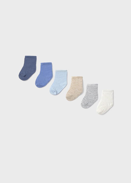 9918 6 Pack Blue Socks