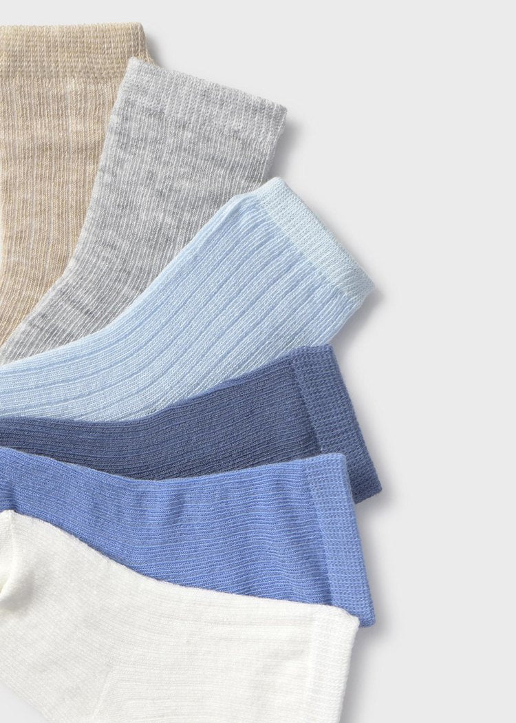 9918 6 Pack Blue Socks