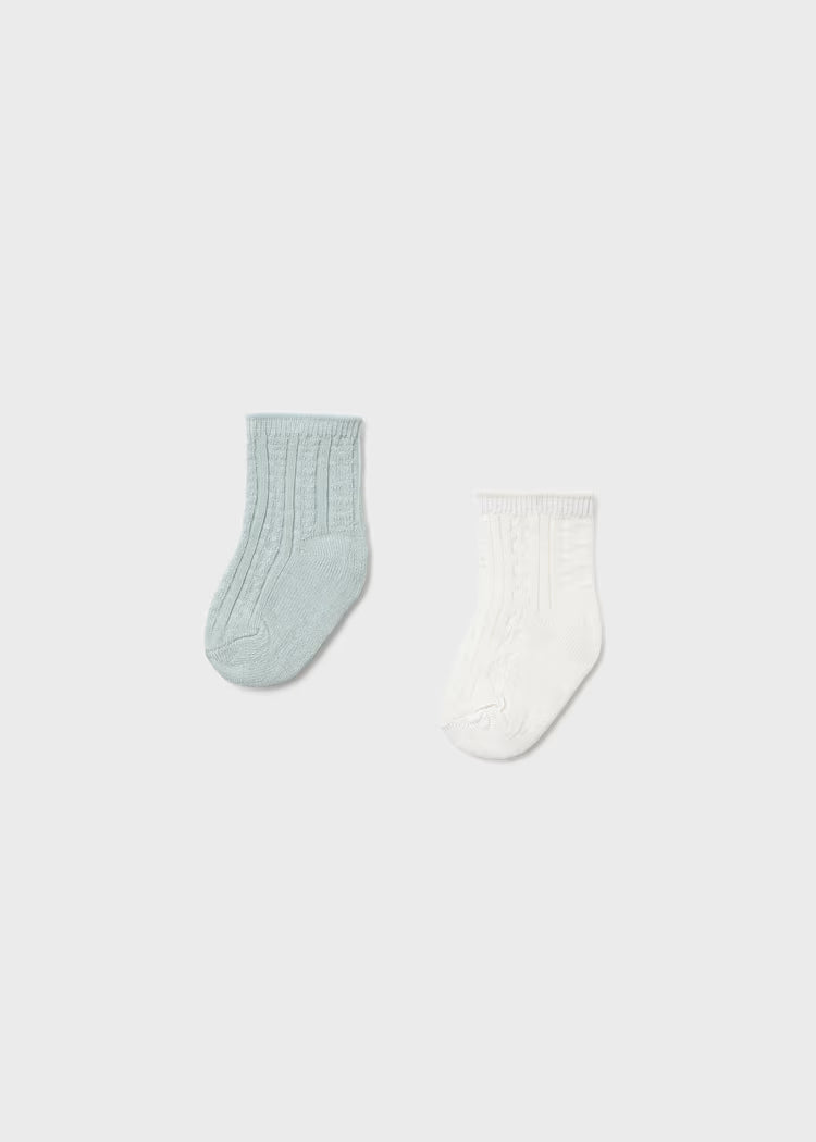 Boy 2-Pack Sock Mint and white