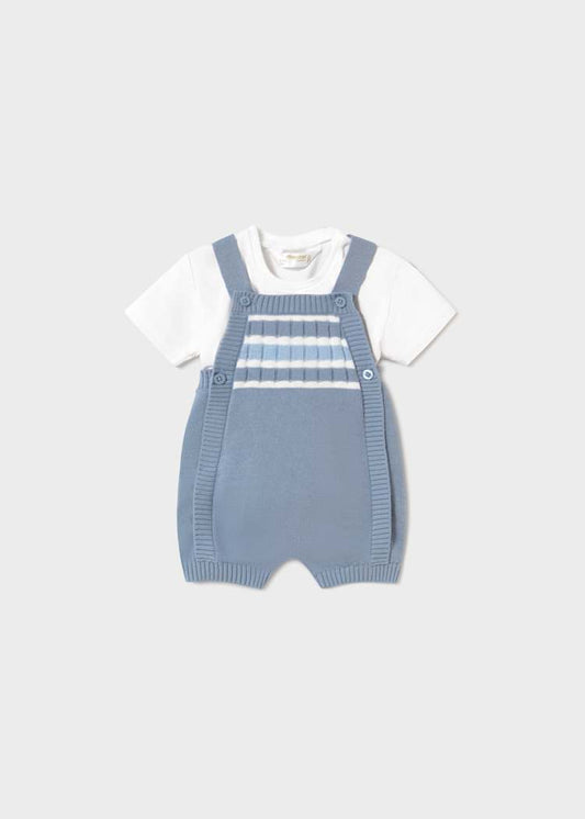Slate Blue Knit Overall Set