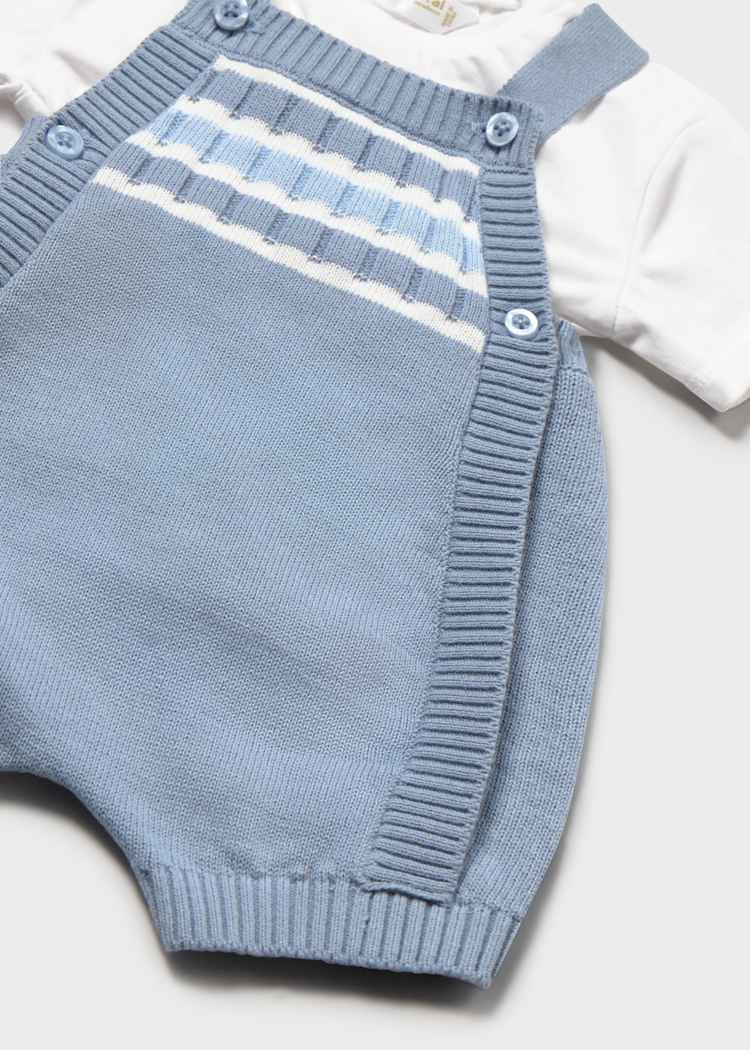 Slate Blue Knit Overall Set