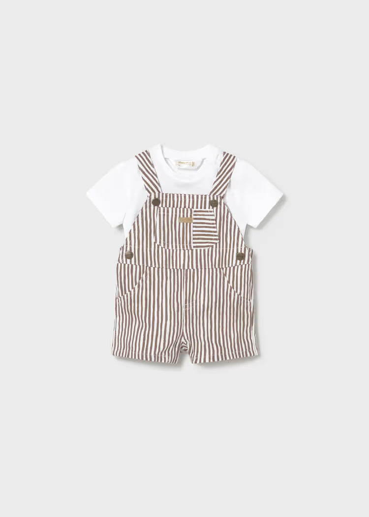 Coco White Striped Overall with Tee
