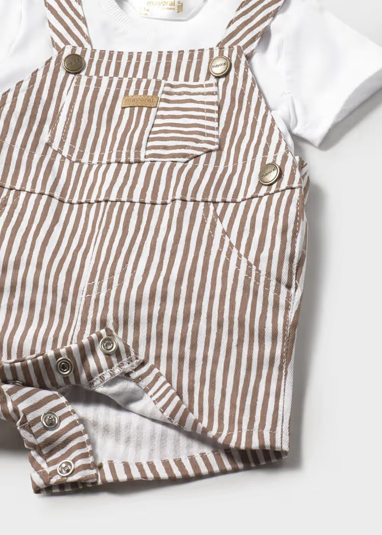 Coco White Striped Overall with Tee