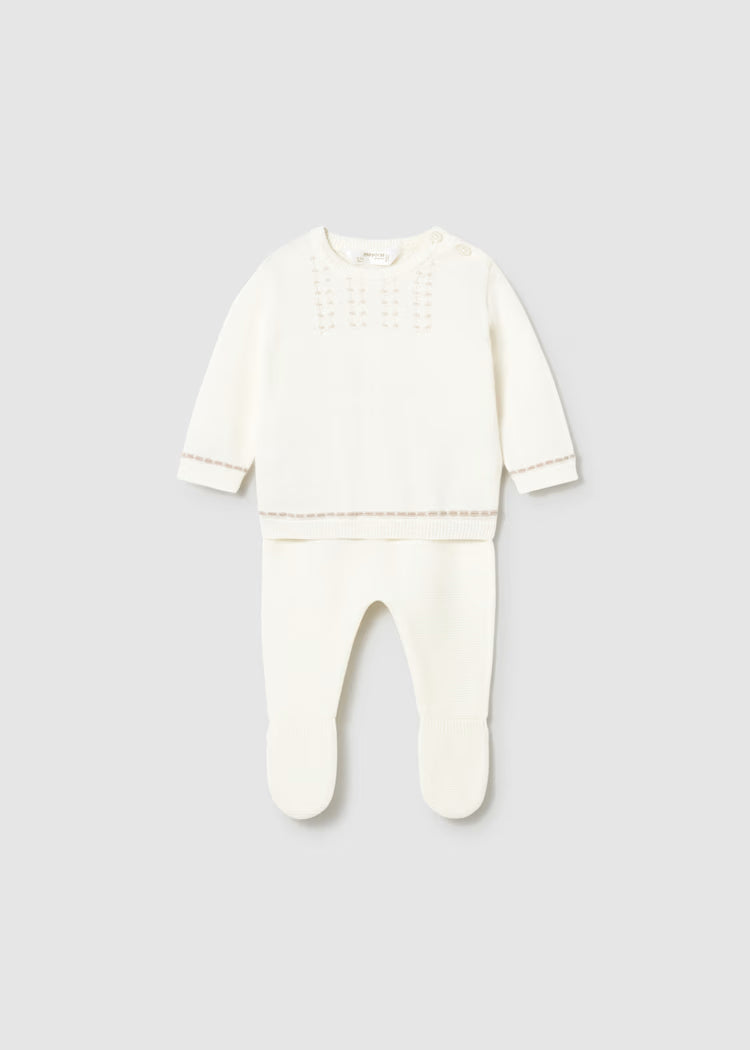 Off-white Baby Boy Knit Leg Warmer Set