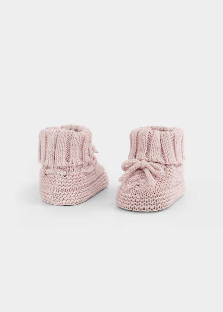 Baby Pink Knit Booties
