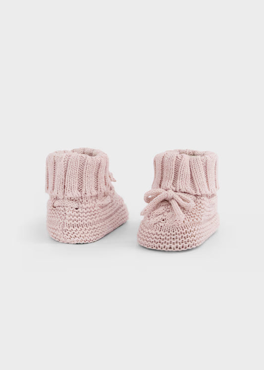 Baby Pink Knit Booties