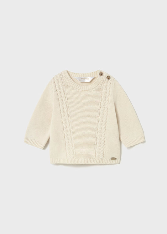 Ecru Baby Boy Soft Sweater