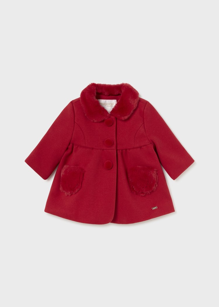 2453 Red Coat W/Faux Fur