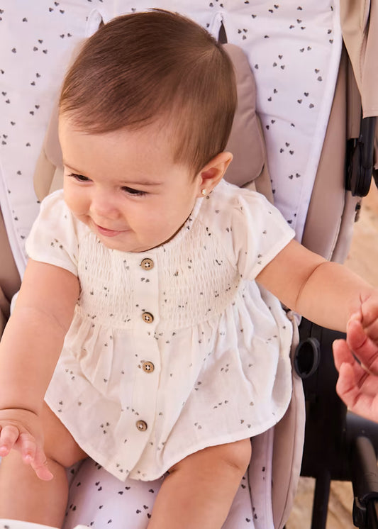 Off-white Blouse and Bloomers with Heart set