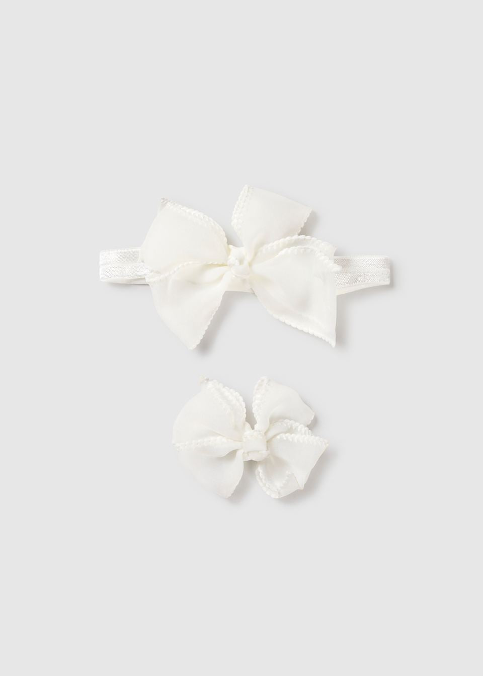 Cream Headband & Clip Set