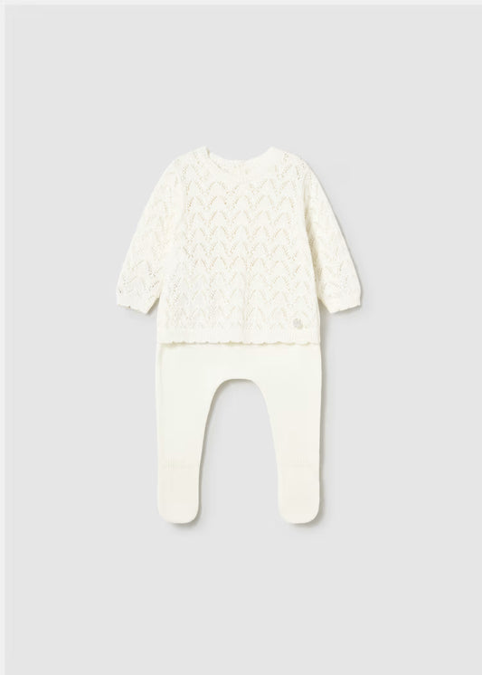 Off-white Baby Girl Knit Leg Warmer Set