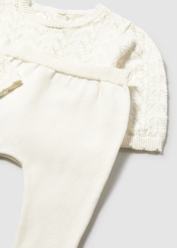 Off-white Baby Girl Knit Leg Warmer Set