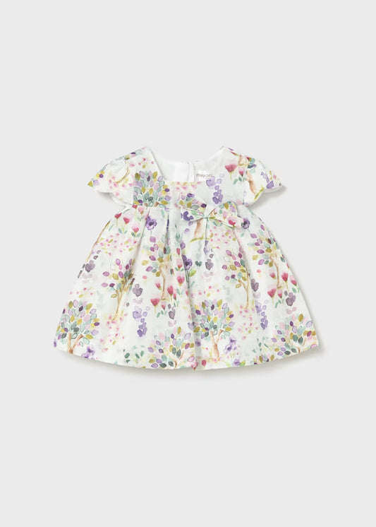 Lavander and Pink Watercolor Print Dress