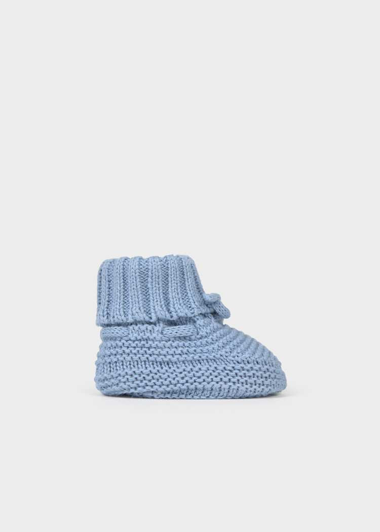 Slate Blue Knit Booties