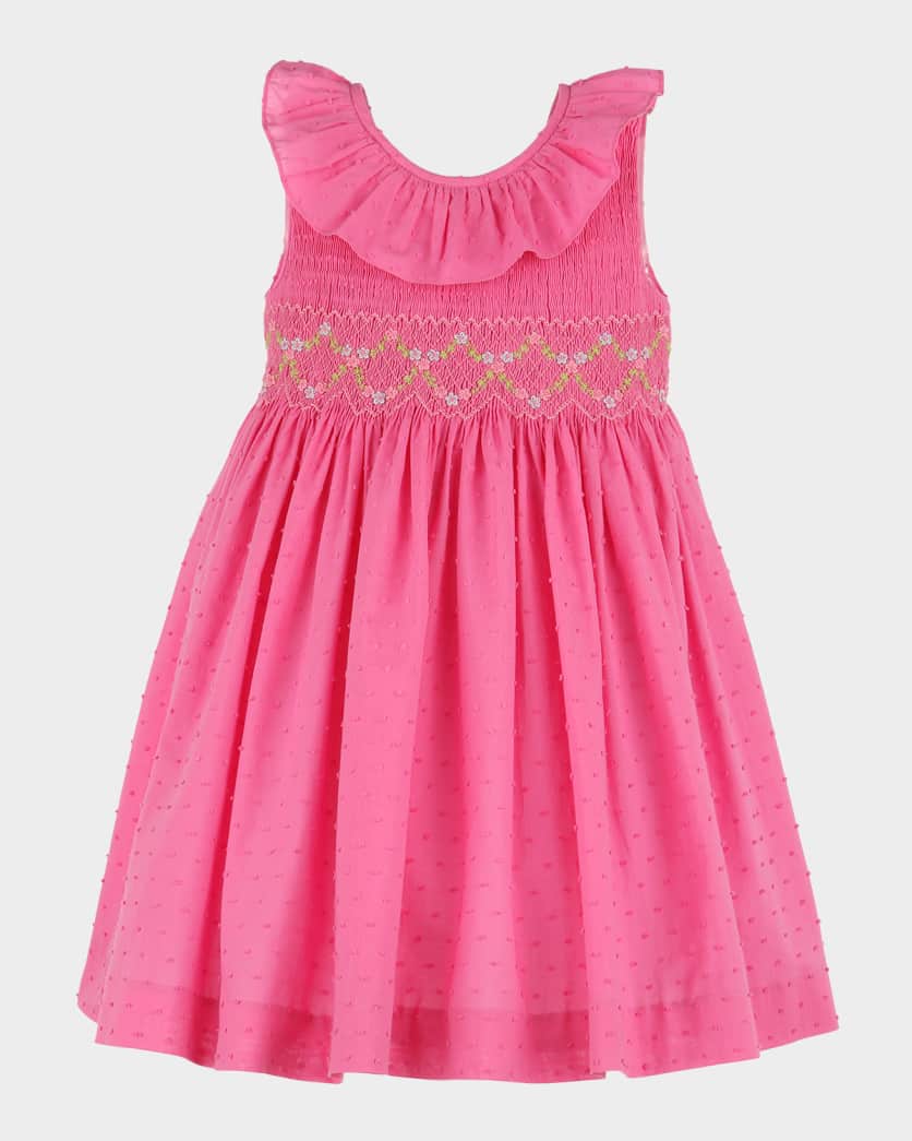 Classic Swiss Dot Fushia Dress