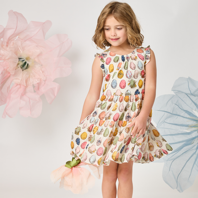 Multi Eggs Girls Eloise Ruffle Dress