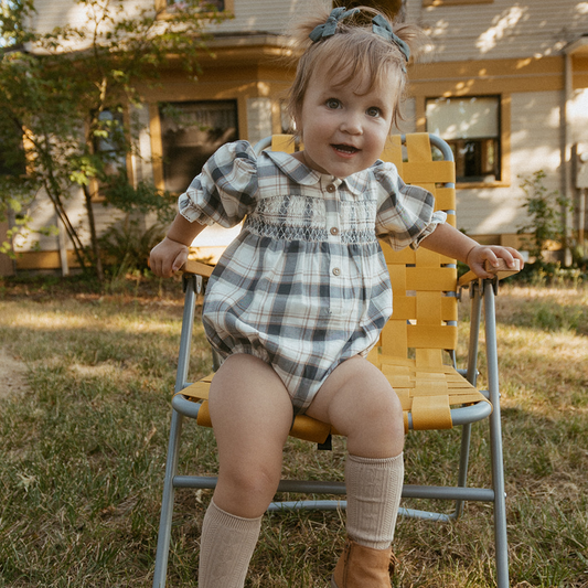 Flannel Smocked Plaid Romper