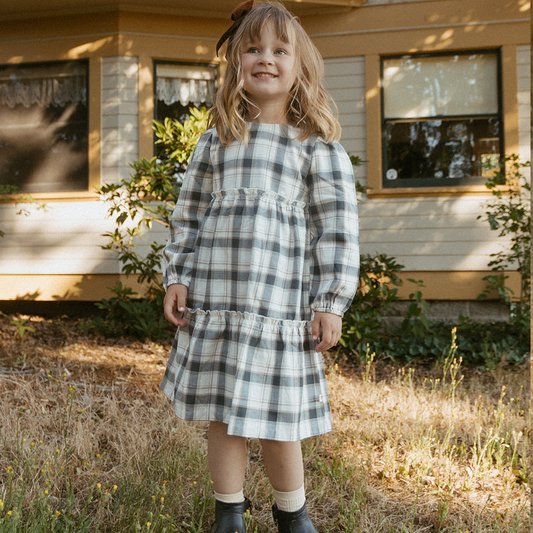 Flannel Plaid Tiered Dress
