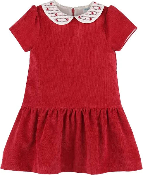 Luli and Me Drop Waist Cord Red Dress