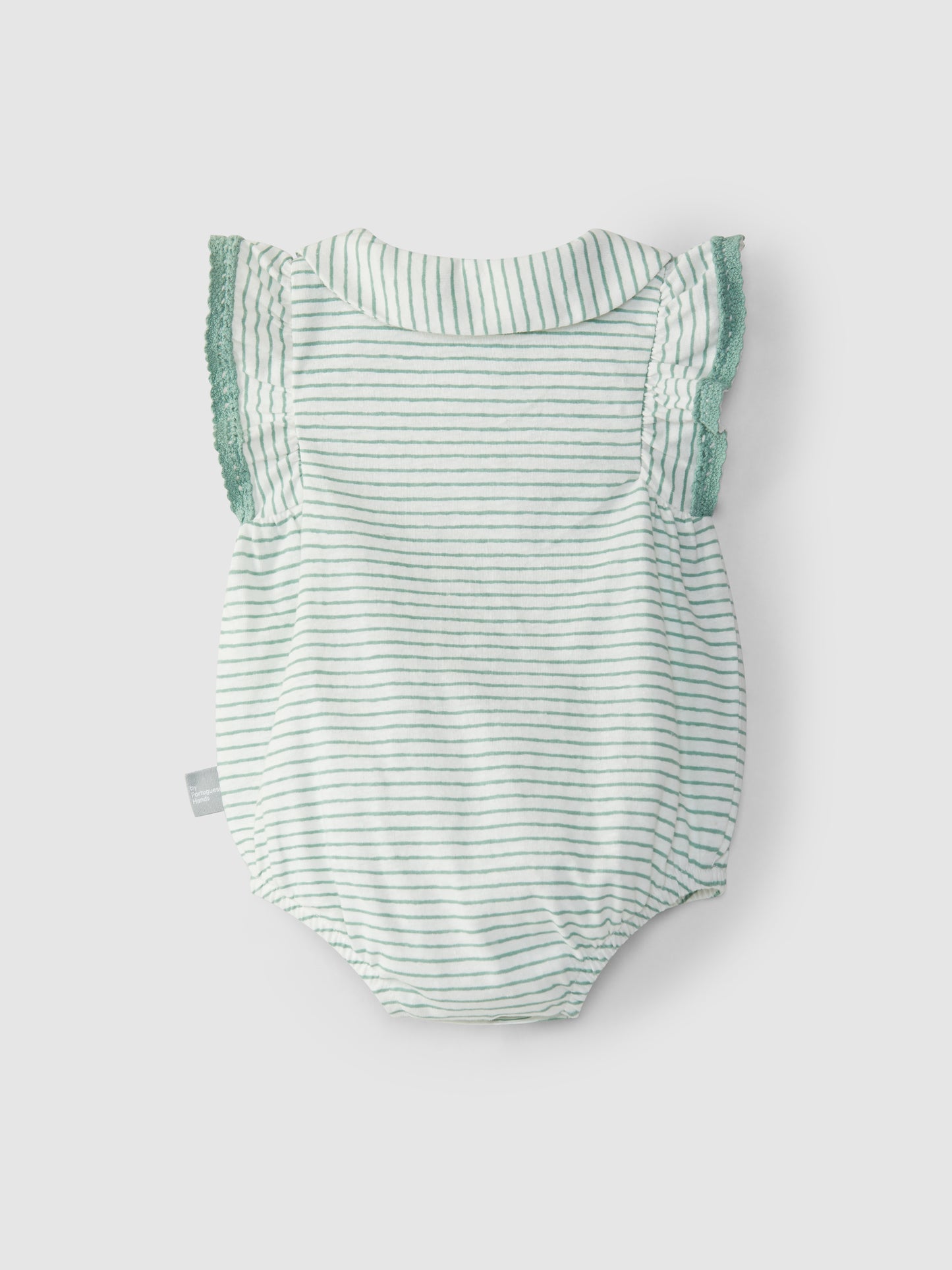 Mint WHT  Stripe W/Lace Bubble