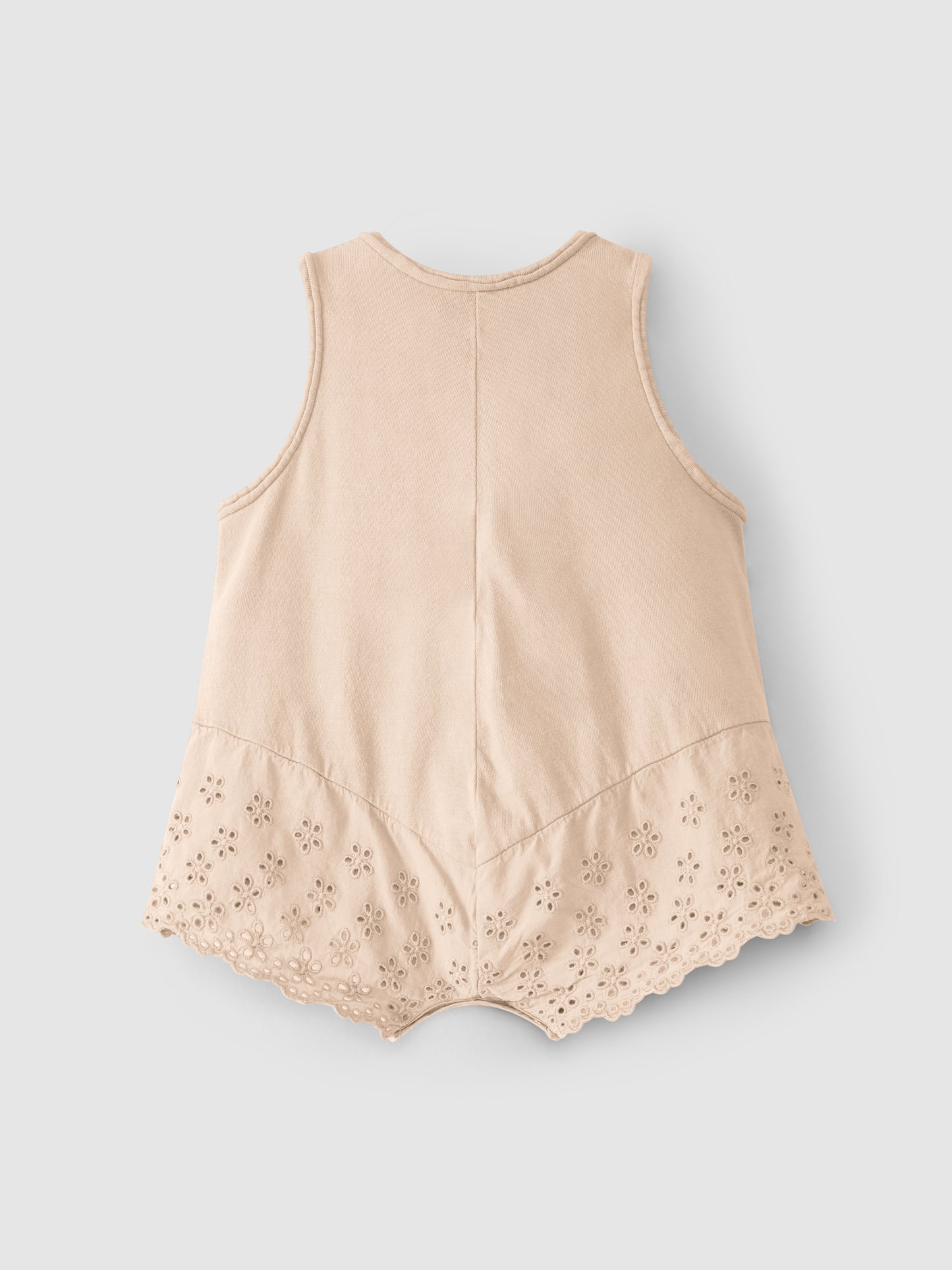 Cream Knit Eyelet Romper